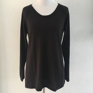 Eileen Fisher Brown Merino Wool Blouse size S